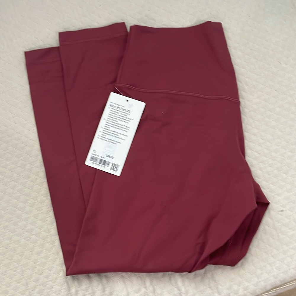 Lululemon align HR pant 25” in mulled wine, size 12 NWT
